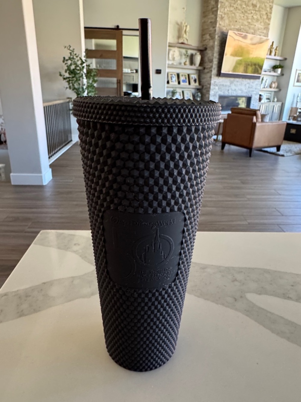 Starbucks Disney World 50th Anniversary Studded Tumbler with Straw Matte Black